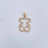 Pendant Bear Silhouette Ts 3.05gr / 3cm / White Zircons 18K Yellow Gold &