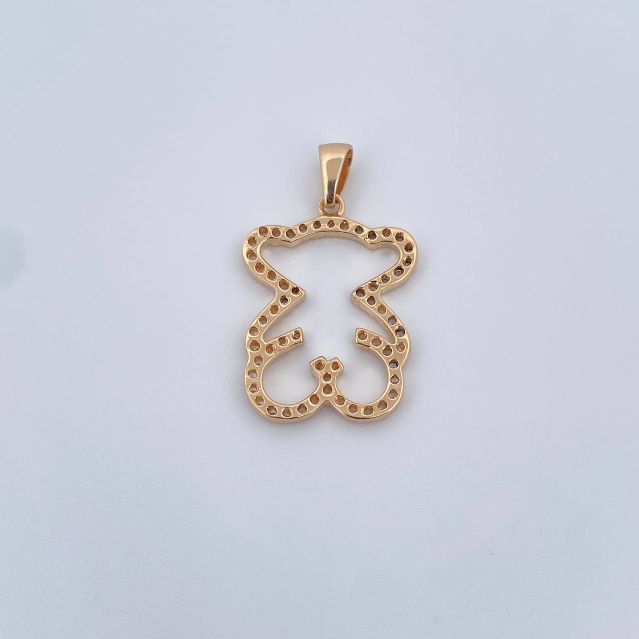 Pendant Bear Silhouette Ts 3.05gr / 3cm / White Zircons 18K Yellow Gold &