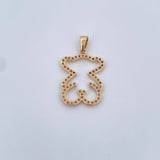 Pendant Bear Silhouette Ts 3.05gr / 3cm / White Zircons 18K Yellow Gold &
