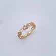 Hearts Ring 2.15gr / Size 6 1/4 / White Zircons 18K Yellow Gold &