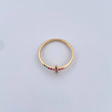 Cross Ring 1.35gr / Size 7 1/2 / Colored Zircons 18K Yellow Gold &