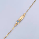 Bracelet Baby Drawer Heart Light Blue 1.45gr / 13cm-14.7cm / 1.6mm Rectangular Curved Plate 18K Yellow Gold $