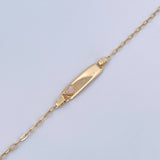 Bracelet Baby Drawer Heart Iridescent 1.45gr / 13.1cm-14.5cm / 1.6mm Rectangular Curved Plate 18K Yellow Gold $