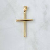 Dije Cruz Bastón 1.8gr / 4.7cm / Lisa Oro Amarillo 18K
