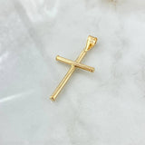 Dije Cruz Bastón 1.8gr / 4.7cm / Lisa Oro Amarillo 18K