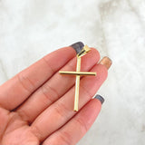 Dije Cruz Bastón 1.8gr / 4.7cm / Lisa Oro Amarillo 18K