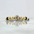 Pulsera Negra Balón de Fútbol 9.1gr / 8mm Bolas Lisas 10und Circones Blancos Negros Oro Amarillo 18K ©
