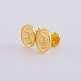 Stud Earrings San Miguel Matte 0.8 g / in / 9 mm Yellow Gold 18K