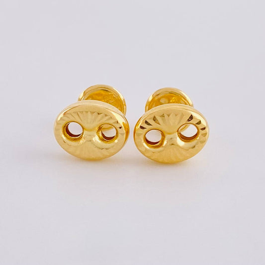Diamond Cut Stud Earrings 0.75g / in / 8mm Yellow Gold 18K