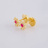 Topos Flor Ocho Petalos 0.6 g / in / 5.4 mm Oro Amarillo 18K