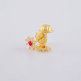 Topos Flor Ocho Petalos 0.6 g / in / 5.4 mm Oro Amarillo 18K