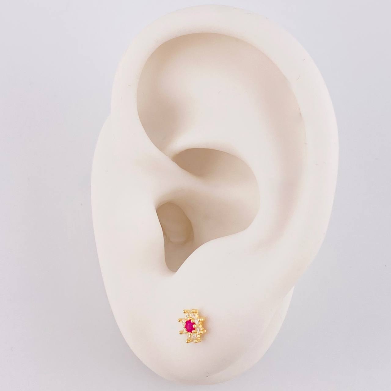 Topos Flor Ocho Petalos 0.6 g / in / 5.4 mm Oro Amarillo 18K
