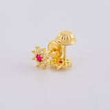 Topos Flor Ocho Petalos 0.8 g / in / 6.3 mm Oro Amarillo 18K