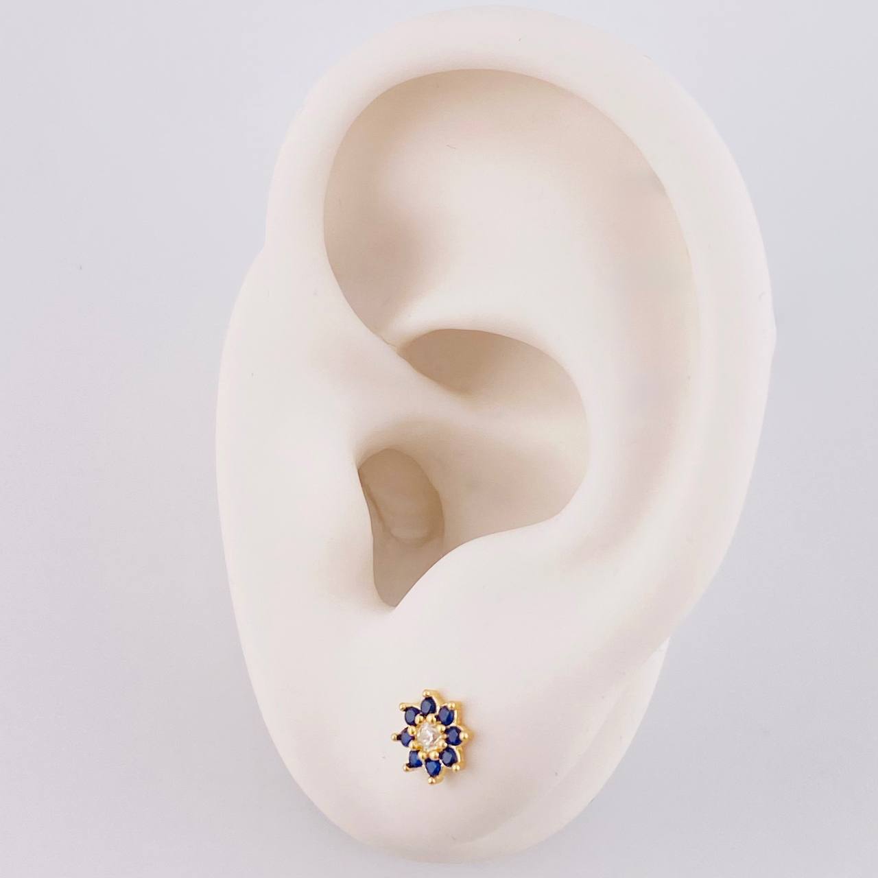 Topos Flor Ocho Petalos 0.8 g / in / 6.3 mm Oro Amarillo 18K