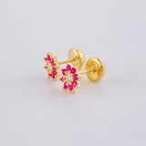 Topos Flor Ocho Petalos 0.85 g / in / 6.3 mm Oro Amarillo 18K