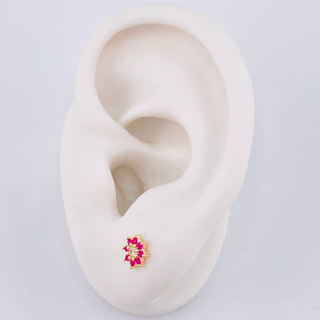 Topos Flor Ocho Petalos 0.85 g / in / 6.3 mm Oro Amarillo 18K