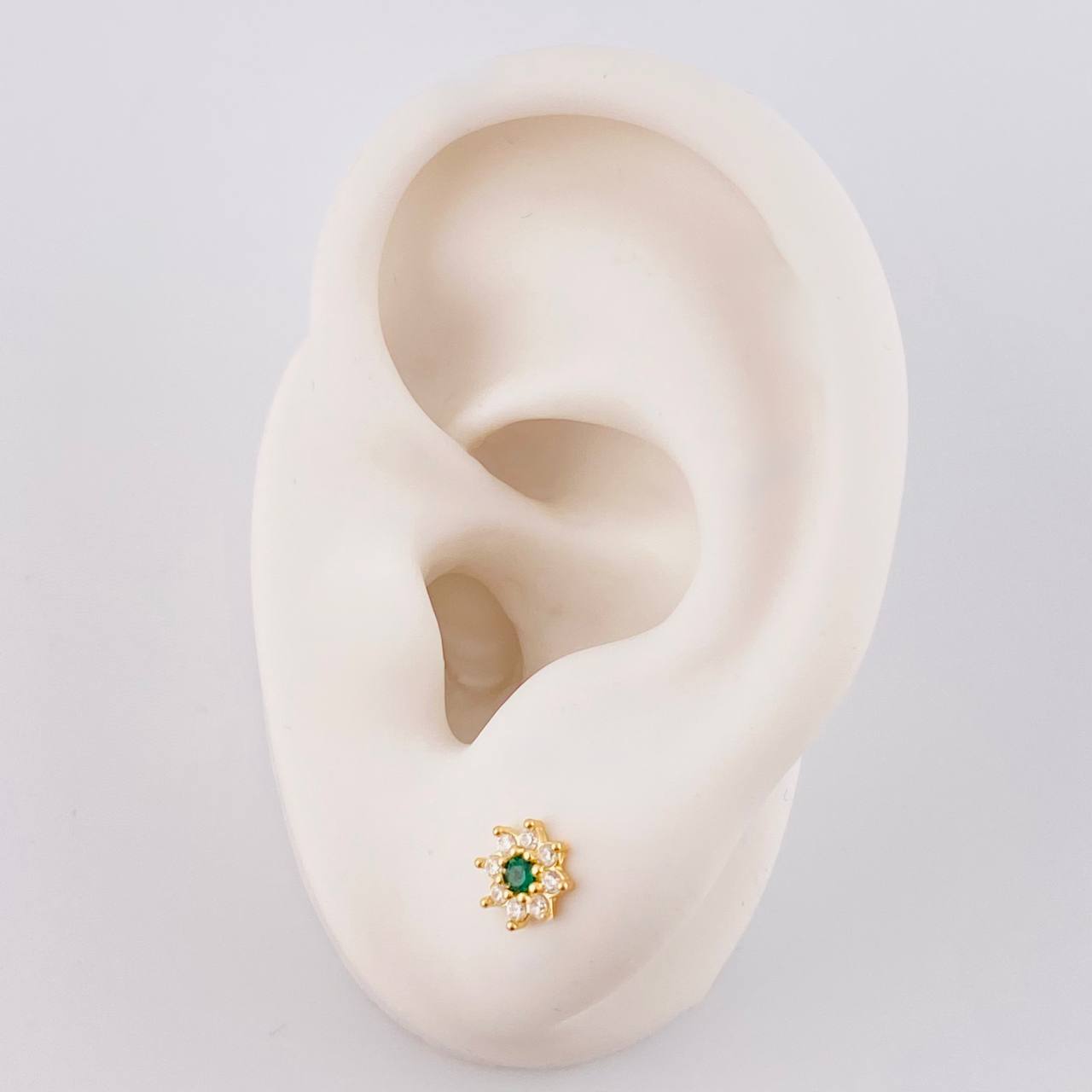 Topos Flor Ocho Petalos 0.85 g / in / 6.3 mm Oro Amarillo 18K
