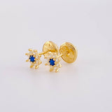 Topos Flor Ocho Petalos 0.85 g / in / 6.4 mm Oro Amarillo 18K