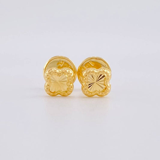 Topos Trebol Diamantado 0.4 g / in / 4.4 mm Oro Amarillo 18K