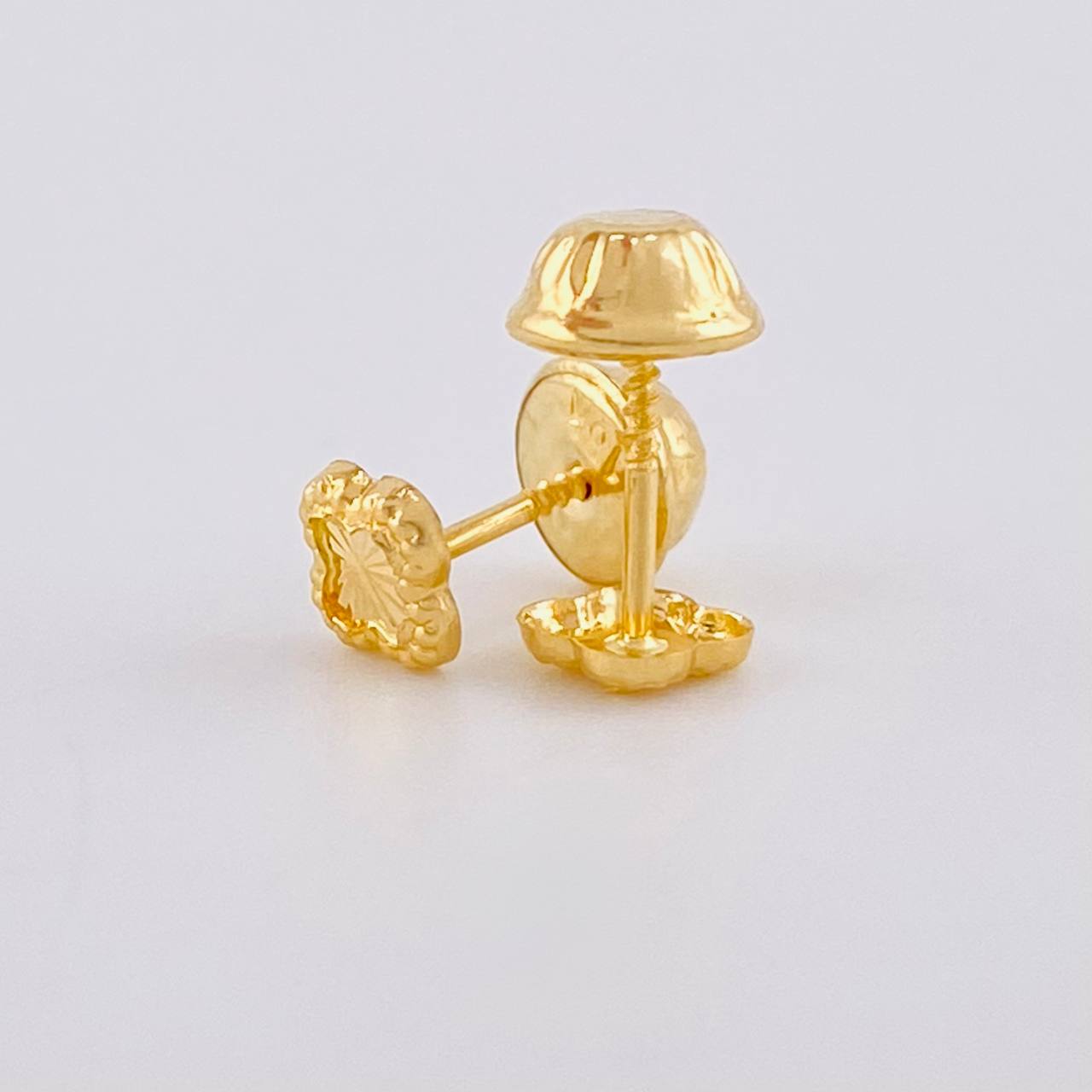 Topos Trebol Diamantados 0.45g / 4.2mm Oro Amarillo 18K