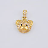 Dije Rostro Oso 2.05 g / 3/4 in Oro Amarillo 18K