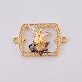 Herraje Marco San Miguel Arcangel 2 g / 1 in Dos Oros Amarillo Blanco 18K