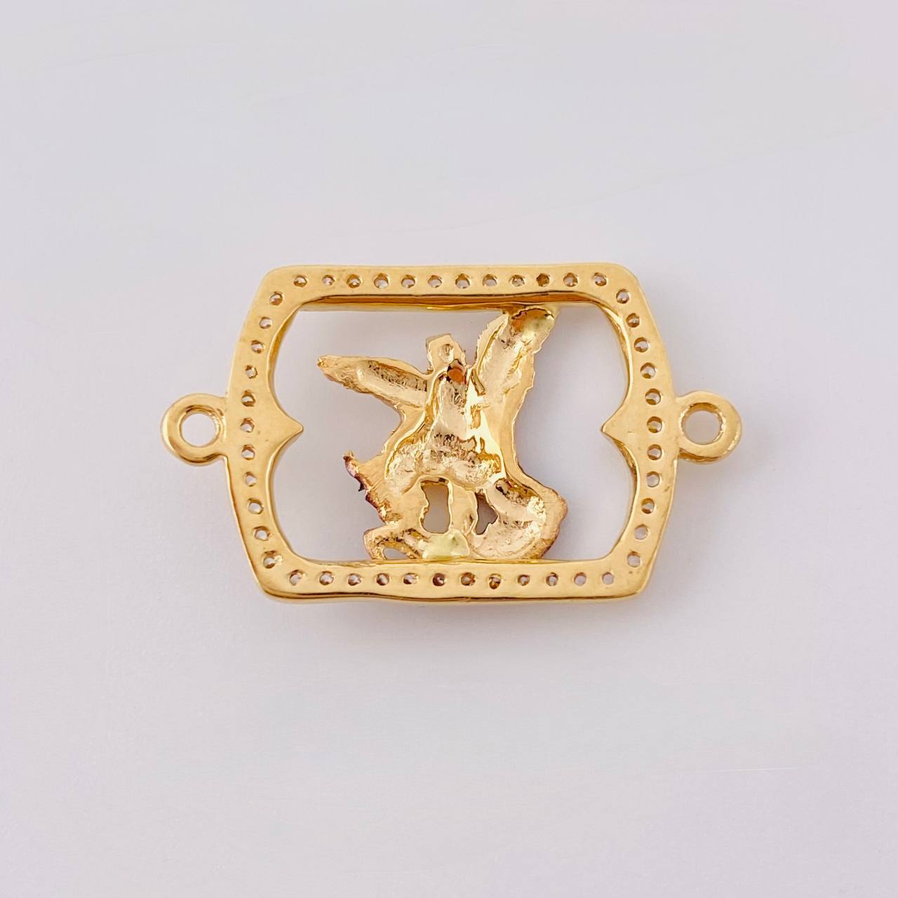 Herraje Marco San Miguel Arcangel 2 g / 1 in Dos Oros Amarillo Blanco 18K