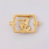 Charm Saint Michael the Archangel Frame 1.9 g / 1 in 18K Yellow and White Gold