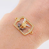 Charm Saint Michael the Archangel Frame 1.9 g / 1 in 18K Yellow and White Gold