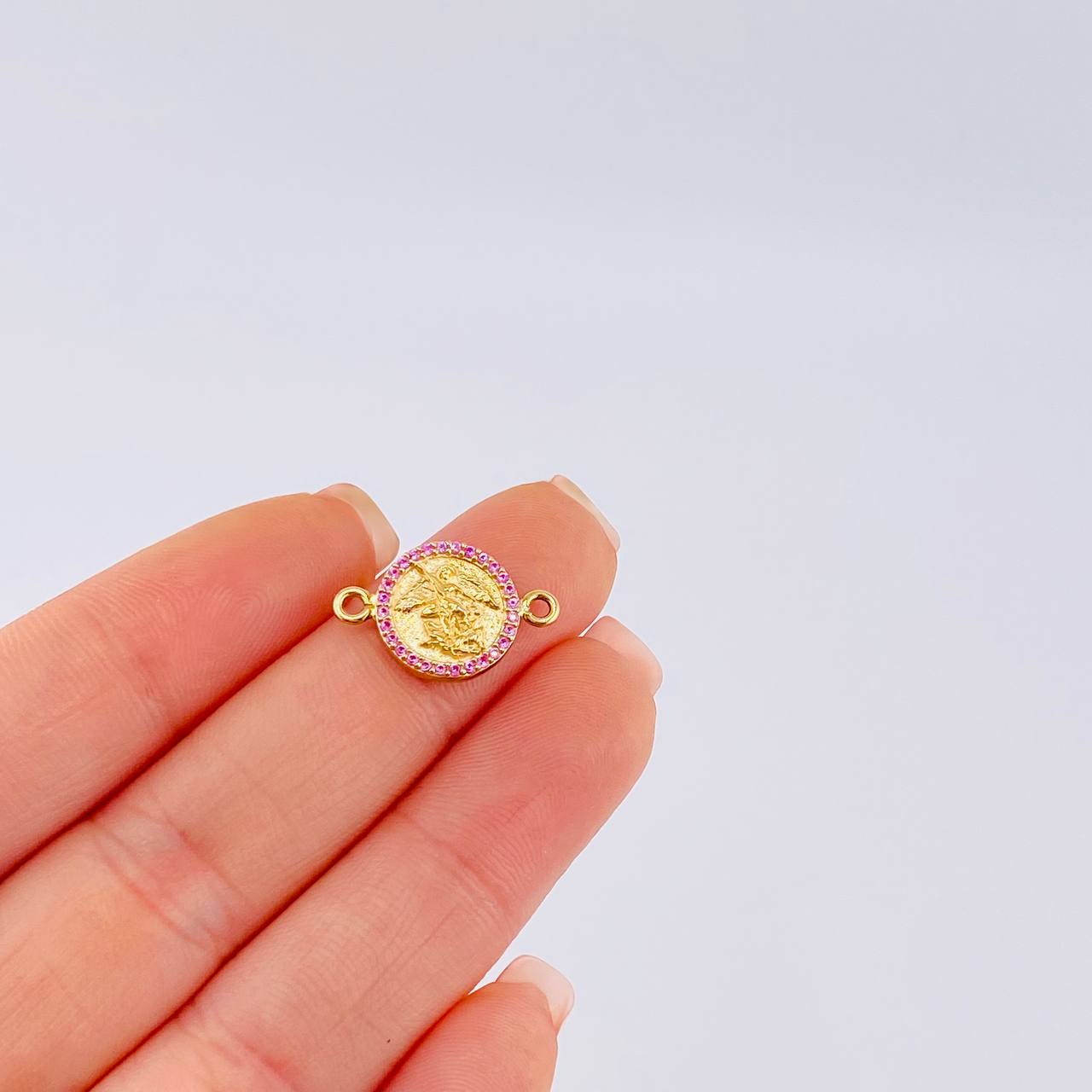 Herraje Medalla San Miguel 1.5 g / 3/4 in Oro Amarillo 18K