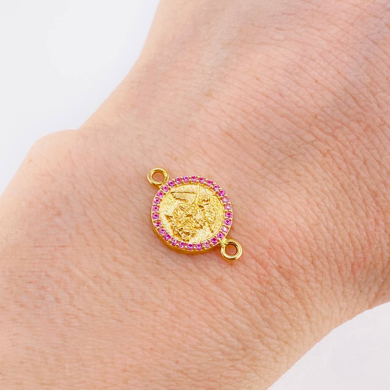 Herraje Medalla San Miguel 1.5 g / 3/4 in Oro Amarillo 18K