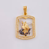 Dije Marco San Miguel Arcangel 2.1 g / 1 in Dos Oros Amarillo Blanco 18K