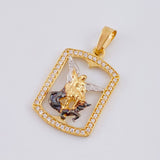 Pendant Frame Saint Michael 1.85 g / 1 1/2 in Two Golds Yellow White 18K