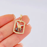 Pendant Frame Saint Michael 1.85 g / 1 1/2 in Two Golds Yellow White 18K