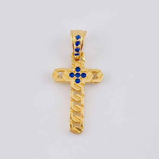 Dije Cruz Panzer 1.05 g / 3/4 in Oro Amarillo 18K