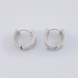 Candongas Triple Carril Basteado 3.45 g / 1/2 in Oro Blanco 18K