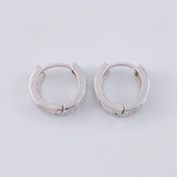 Candongas Doble Carril Basteado 2.6 g / 1/2 in Oro Blanco 18K