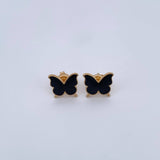 Topos Mariposa 2.45gr / Electroestatico Negro Oro Amarillo 18K &
