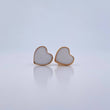 Stud Earrings Heart 2.45gr / Electrostatic White Yellow Gold 18K &