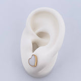 Stud Earrings Heart 2.45gr / Electrostatic White Yellow Gold 18K &