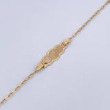 Bracelet Baby Drawer Heart Iridescent 1.4gr / 13.1cm-14.5cm / 1.6mm Cloud Plate Bordered 18K Yellow Gold $