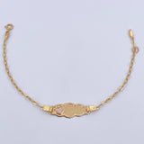 Bracelet Baby Drawer Heart Iridescent 1.4gr / 13.1cm-14.5cm / 1.6mm Cloud Plate Bordered 18K Yellow Gold $