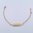 Bracelet Baby Drawer White Heart 1.4gr / 13.5cm-14.5cm / 1.6mm Rectangular Curved Plate 18K Yellow Gold $