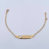 Bracelet Baby Drawer White Heart 1.4gr / 13.5cm-14.5cm / 1.6mm Rectangular Curved Plate 18K Yellow Gold $