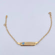 Bracelet Baby Drawer Heart Light Blue 1.45gr / 13cm-14.7cm / 1.6mm Rectangular Curved Plate 18K Yellow Gold $
