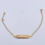 Bracelet Baby Drawer Heart Iridescent 1.45gr / 13.1cm-14.5cm / 1.6mm Rectangular Curved Plate 18K Yellow Gold $