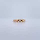 Ring Beads 1.85gr / T7 1/4 / 4mm Diamond Cut Three 18K Golds &