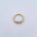 Ring Beads 1.85gr / T7 1/4 / 4mm Diamond Cut Three 18K Golds &