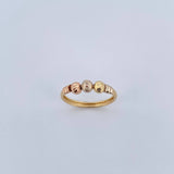 Ring Beads 1.85gr / T7 1/4 / 4mm Diamond Cut Three 18K Golds &
