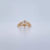 Tiara Ring 15s 1.7gr / Size 7 / White Zircons 18K Yellow Gold &